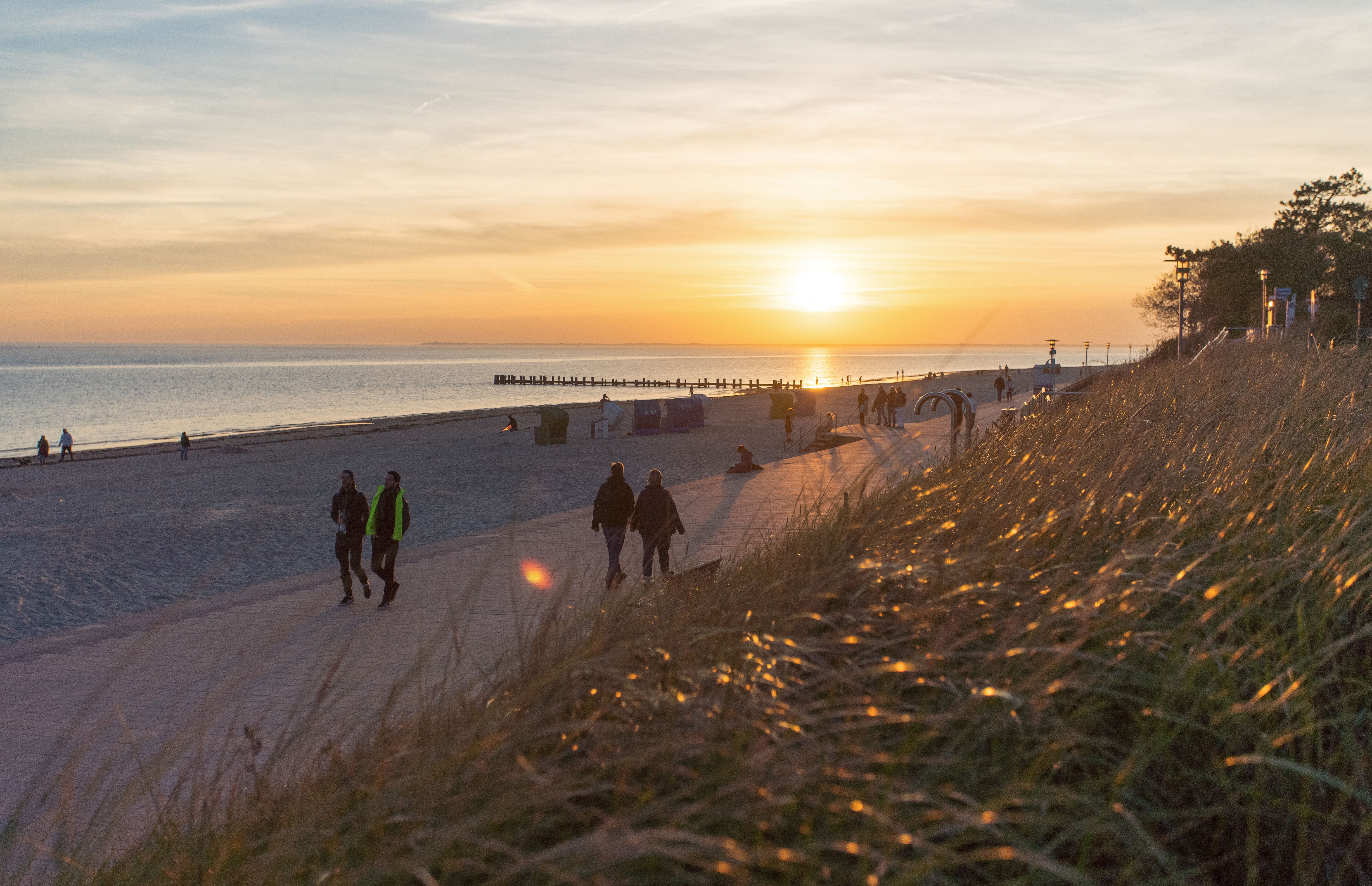 Sonnenuntergang am Südstrand in Wyk auf Föhr